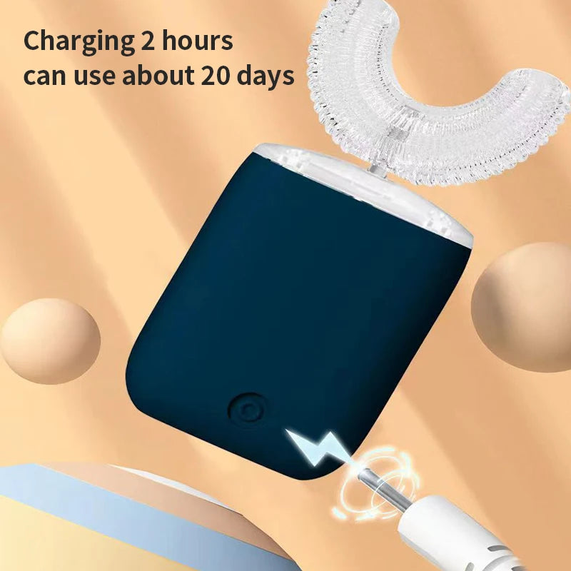 Automatic Children's Cartoon Electric Toothbrush U Type for Kids 360Degrees Sonic Toothbrush Rechargeable Smart Timer Waterproof Vue