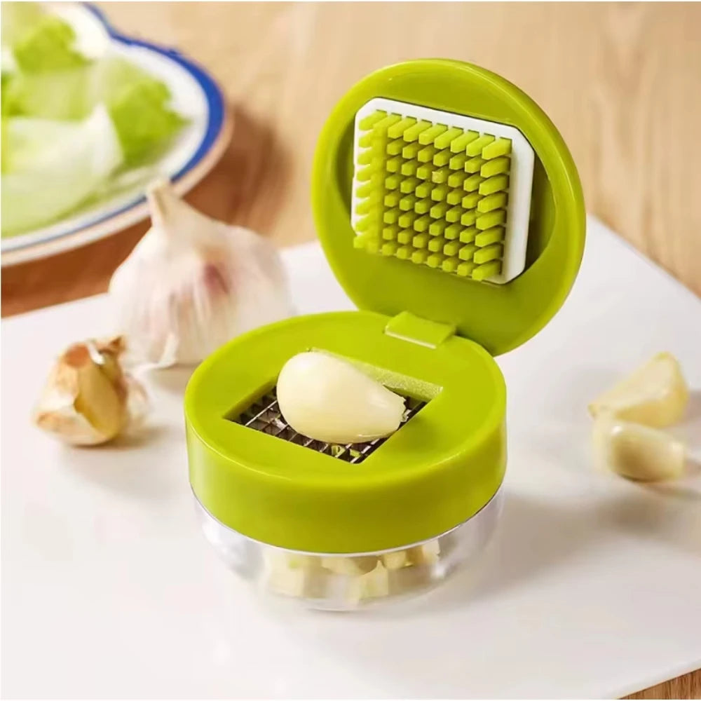 Mini Garlic Press Chopper Manual Garlic Mincer Slicers Grater with Storage Box Vegetable Cutter Kitchen Fruit Vegetable Tools Vue Default Title