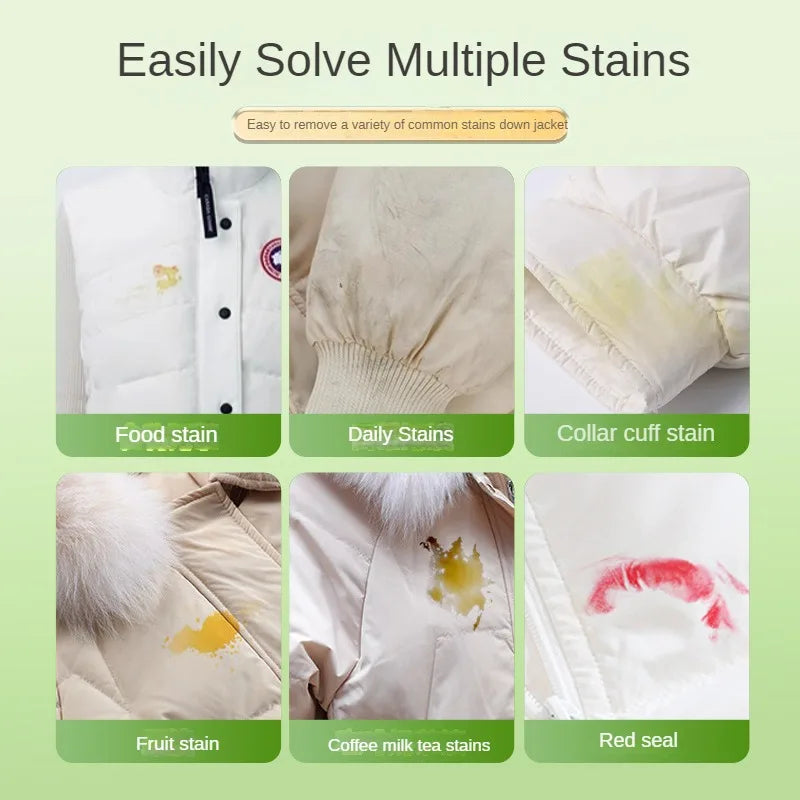 Down Jacket Dry Cleaning Spray Downwear Detergent Agent Dry Cleaner Oil Stain Remover Down Jacket Clothing Foam Cleaning Liquid Vue