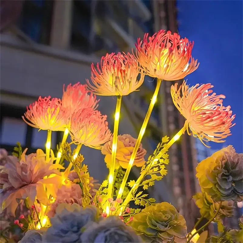 Solar Garden Lights Solar Flowers Lights with Glowing Flowers Solar Panel, Solar Lights Outdoor for Garden Decoration Yard Vue