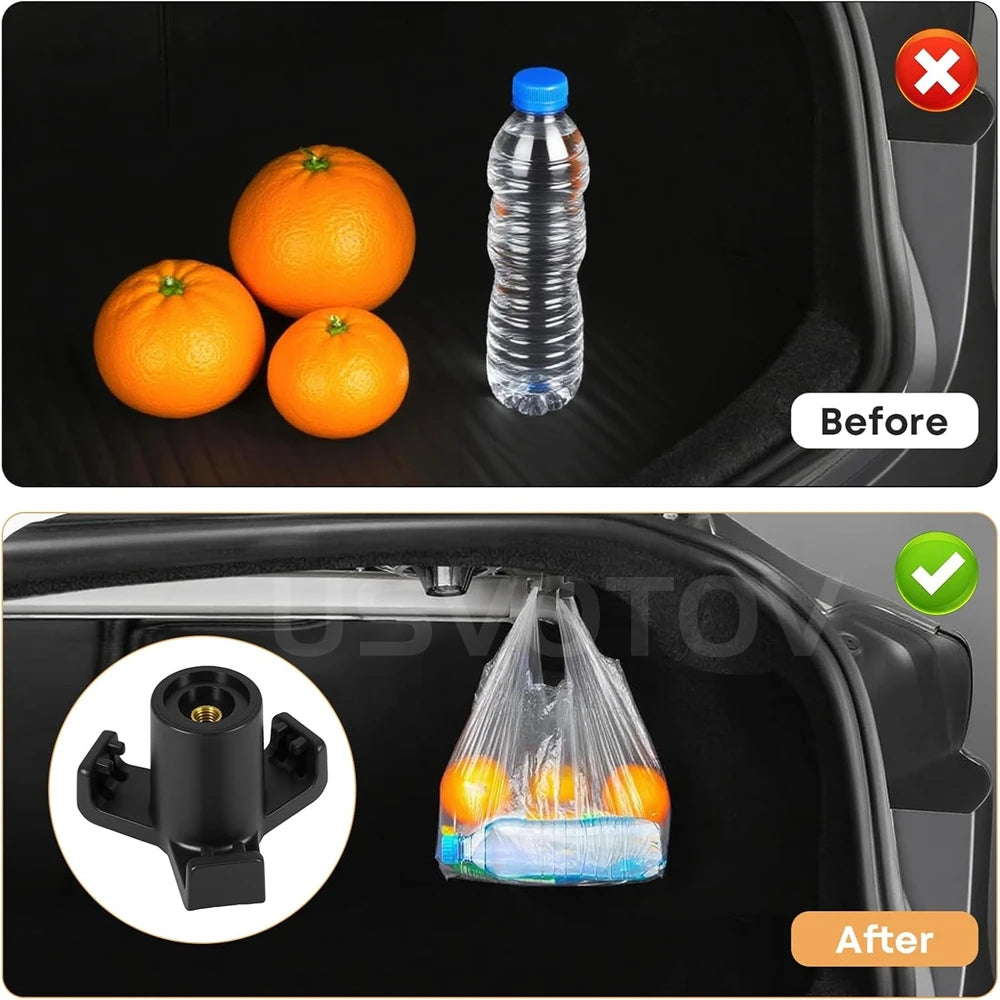 For Tesla Model 3 Trunk Grocery Bag Hook Rear Trunk Hook Organizer Model 3 Highland Interior Accessories Shopping Bag ABS Hanger Vue