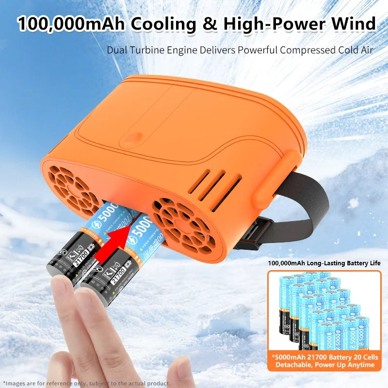 10000mAh waist-mounted fan cooling high-temperature outdoor work room welding site portable waist-mounted fan Vue