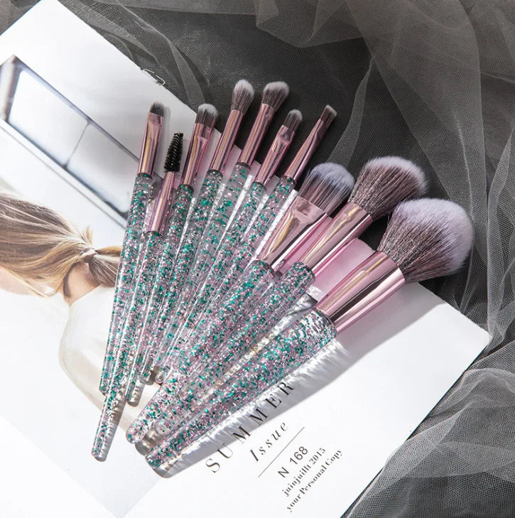 10PCS Makeup Brush Set Professional Super soft detail brush Blush Brush Foundation Concealer Eyeshadow Brush Vue Green