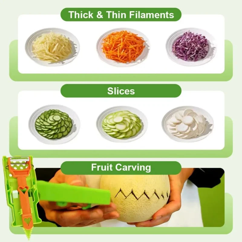2-Piece Julienne & Vegetable Peeler Set – Multifunctional Slicer Julienne Peeler Set Vue