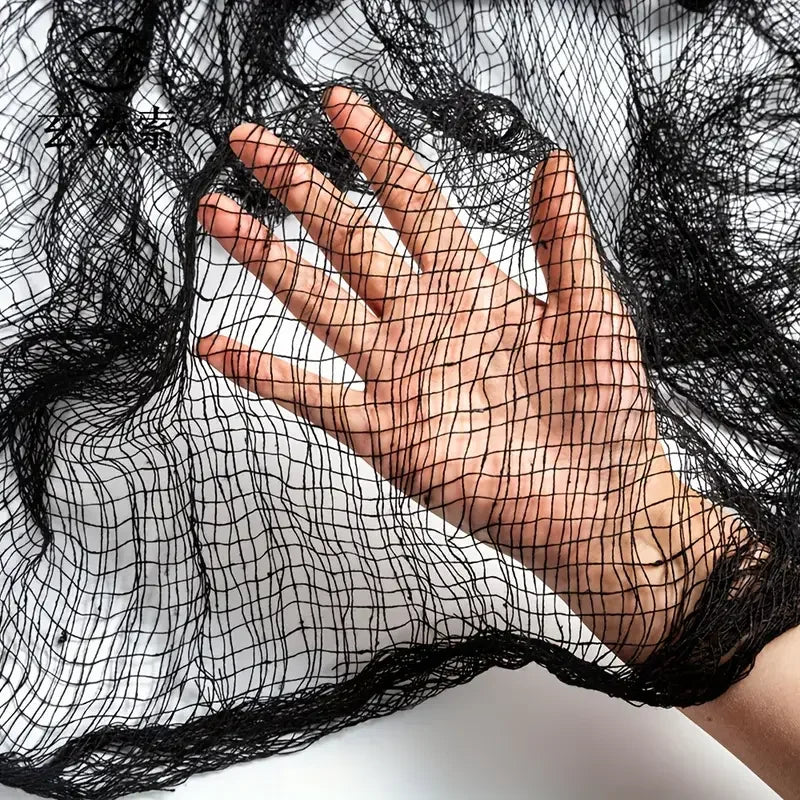 1-9PCS Coarse Gauze Mesh Fabric Poly Cotton Large Grid for Halloween Ghost Party DIY Decor Haunted House Drape Vue