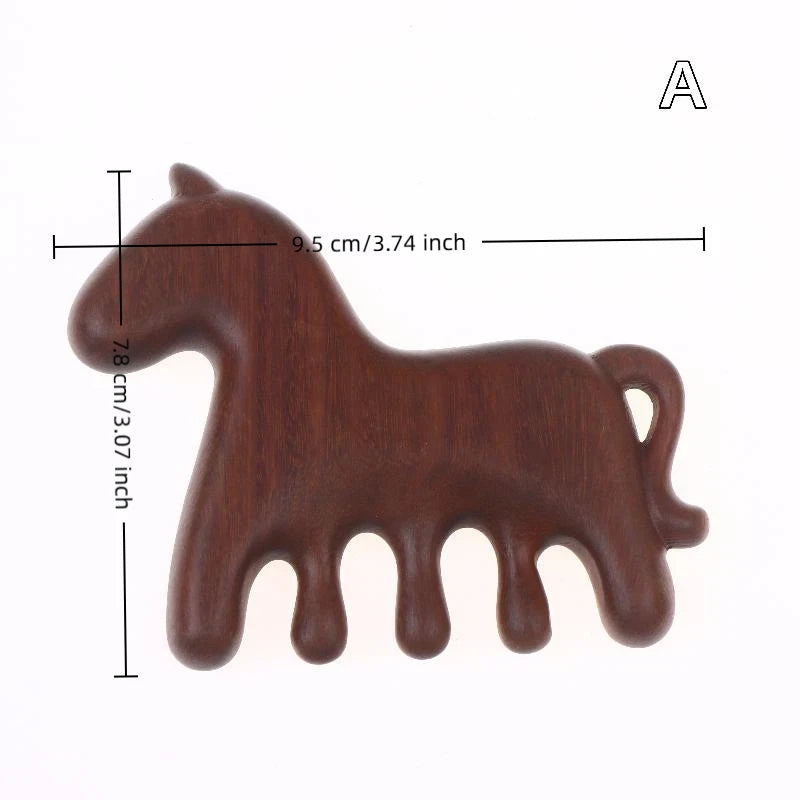 Sandalwood Horse Meridian Massage Comb Hair Comb Scalp Relax Acupoint Massager Portable Wooden Handle Comb Anti-static Styling Vue A
