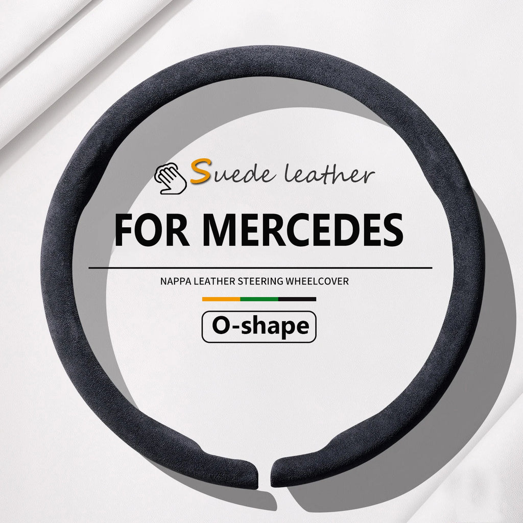 Suede Car Steering Wheel Cover For Mercedes-Benz AMG G-Class GLA GLB GLC GLE GLS Non-slip Protect Covers Premium Accessories Vue