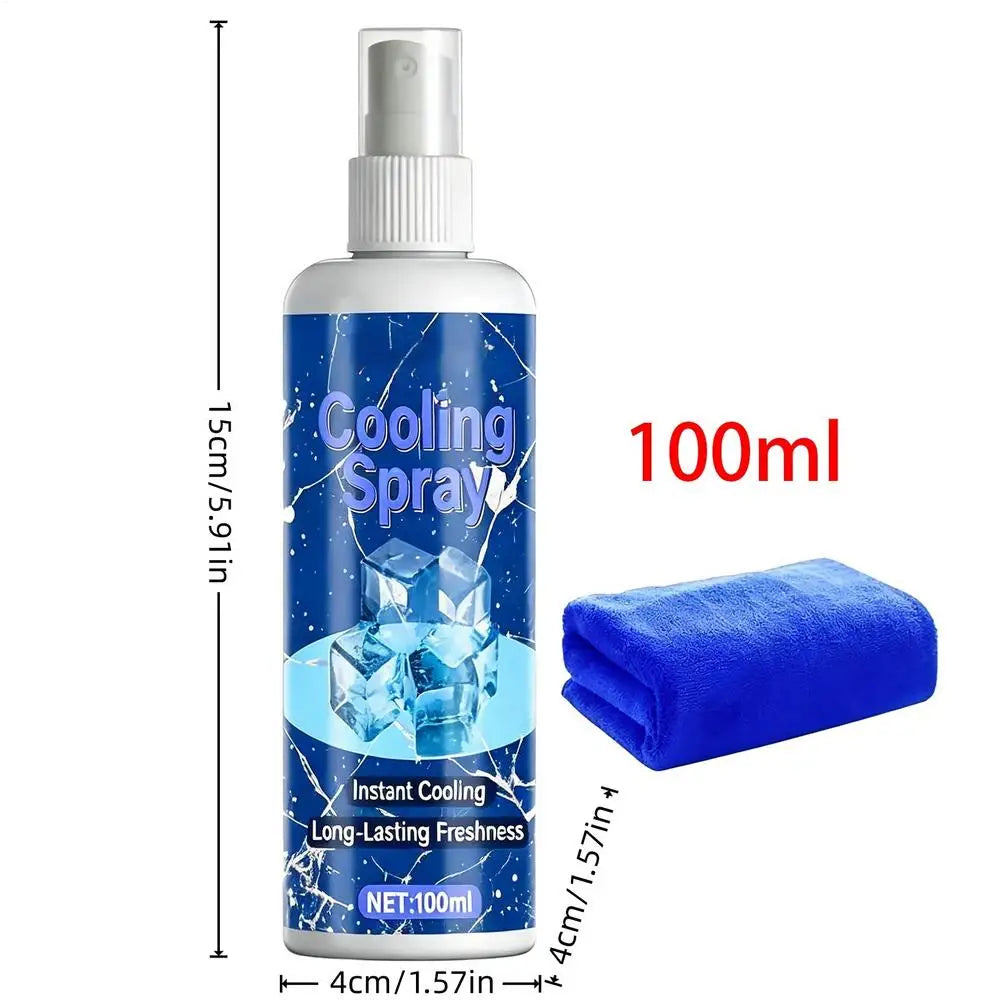 Cooling Body Spray 100ml Summer Refreshing Non Greasy Hot Weather Heat Relief Freezing Spray for Outdoor Beach Park Picnic Vue 100ml