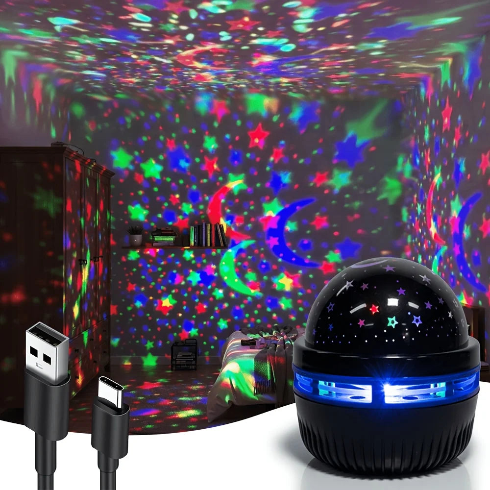 LED Projector Light Starry Sky Night Light USB Rechargeable Aurora Projection Lamp For Bedroom Home Party Decor Vue