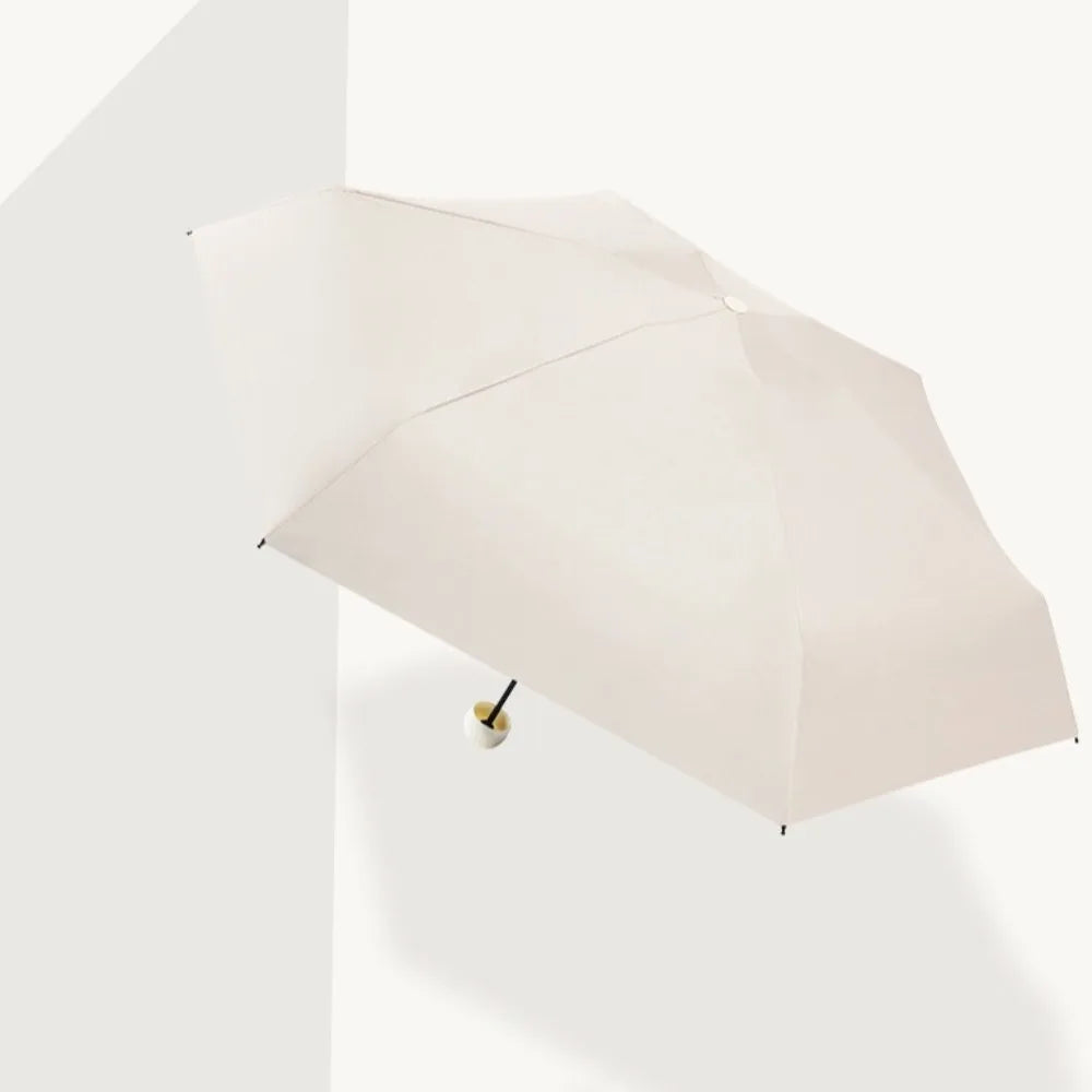Mini Capsule Folding Umbrella UPF50+ Box Sun Rain Vinyl UV Sunshade