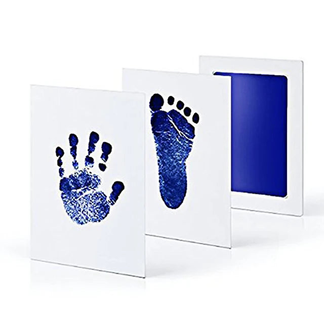 vvocci For Newborn Ink Footprint Infant Toy Souvenirs Baby footprint set Safe Non-Toxic Handprint Paw Print Infant NoTouch Skin Vue A94 Blue