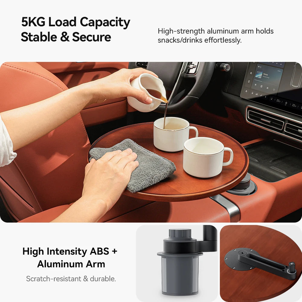 YZ Car Cup Holder Expander Adjustable for 360°Rotating Multifunctional Car Food Trays Eating &Cup Holder Tray Table Accessories Vue