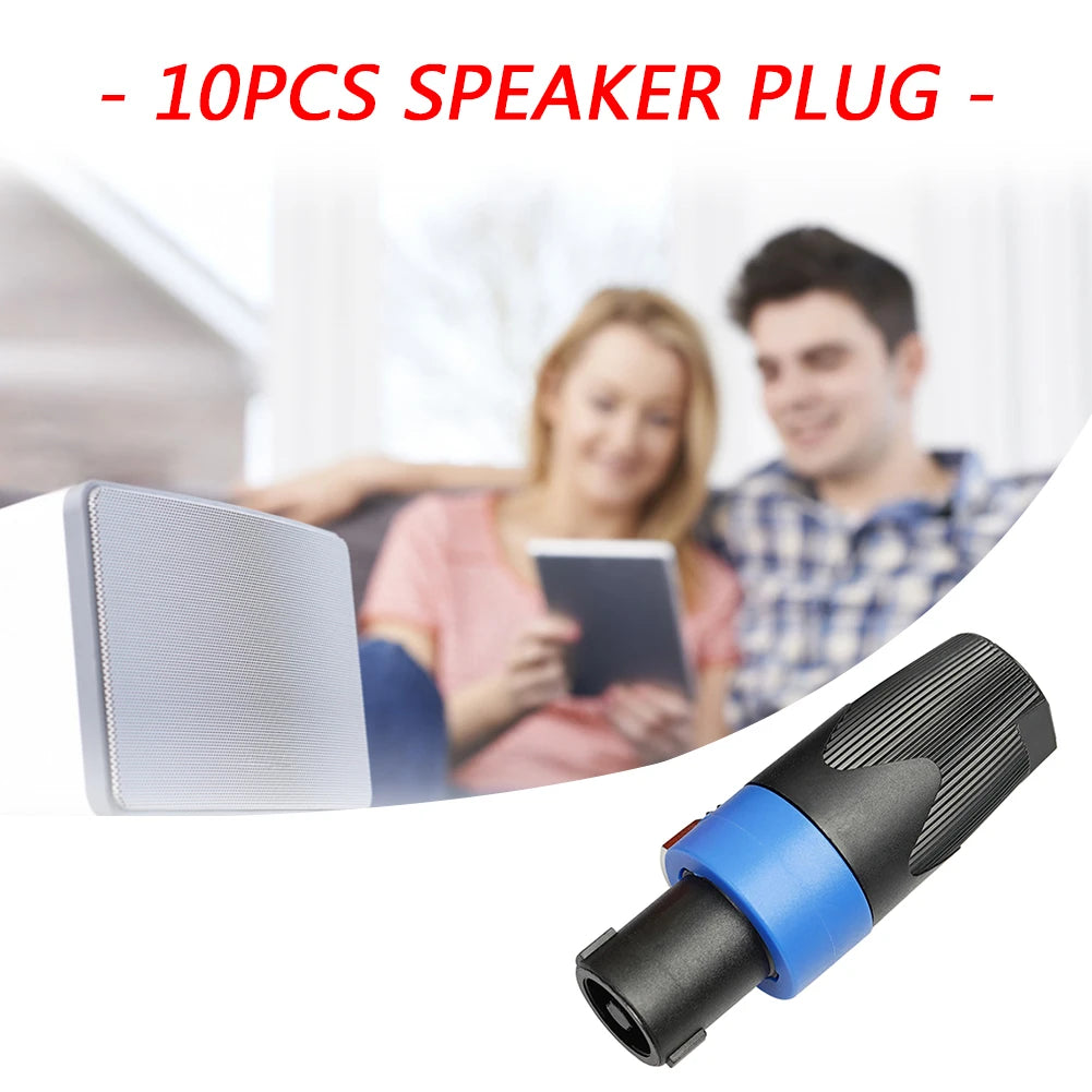 10PCS 4-Pole 4Pin NL4FC Speaker Connector Ohm Plug Speaker Audio Cable Adapter Twist Lock 4 Pin Speakon Female Jack Accessories Vue