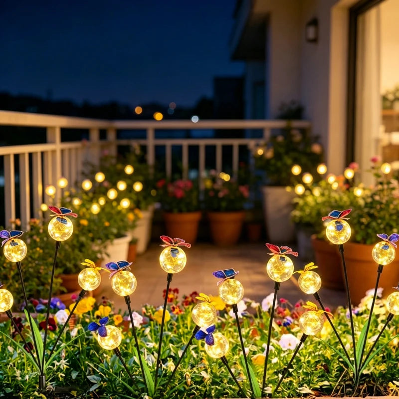 Solar Butterfly Garden Lights Swaying Firefly Lights Waterproof Outdoor Decorative Path Lights for Lawn Patio Yard Vue