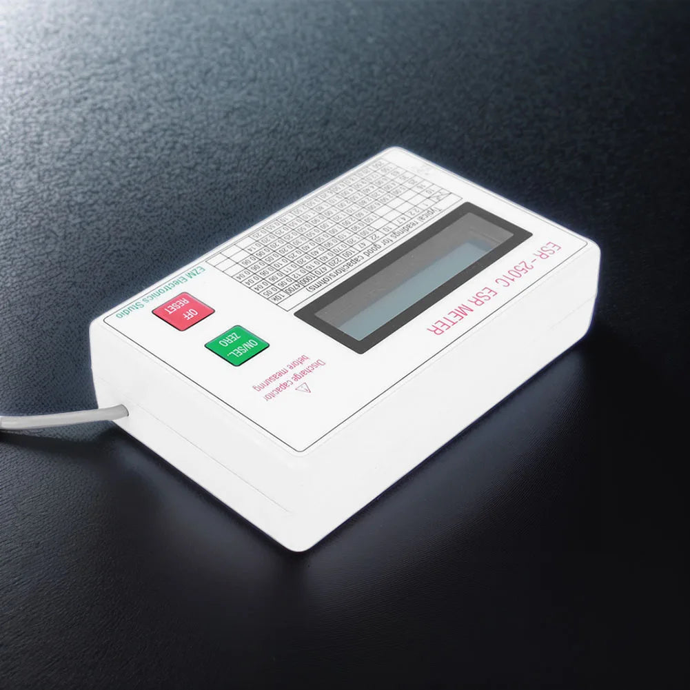 ESR2501C Capacitor ESR DCR Tester – In-Circuit LCD Meter Capacitor ESR Tester Vue