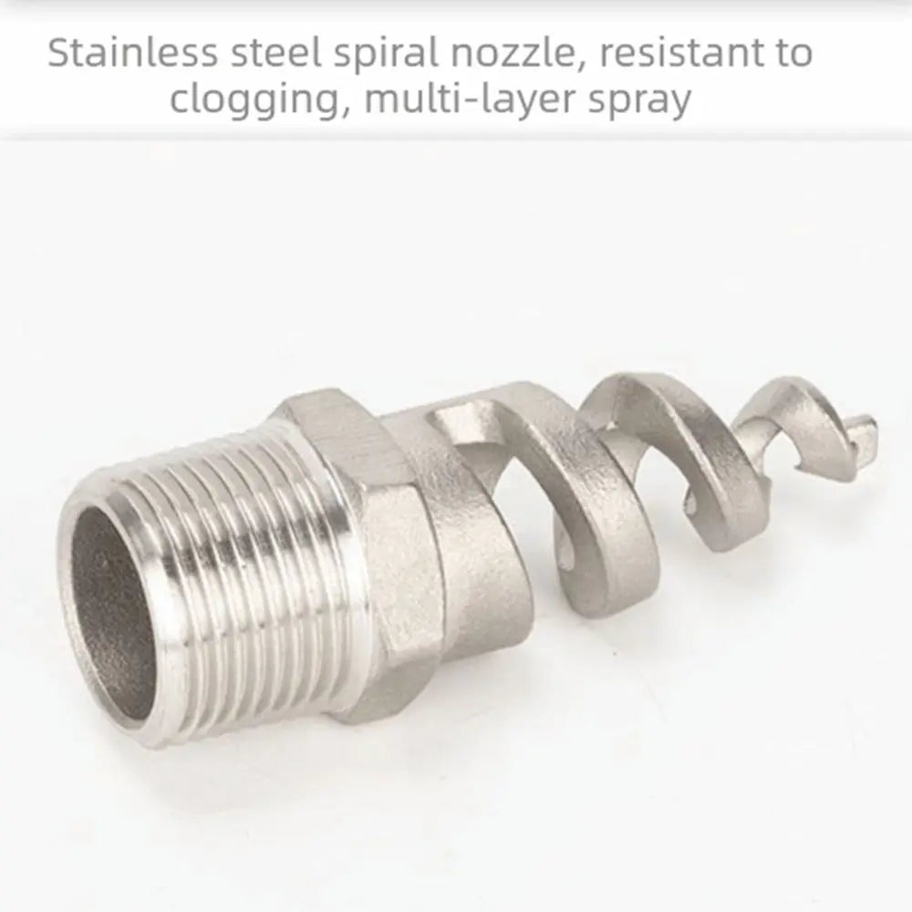 1/2"3/4"1" Spiral Nozzle Male Thread Stainless Steel Spray Sprinkler Head Full Cone Upward Spraying Jet Nozzle Cooling Tower Vue