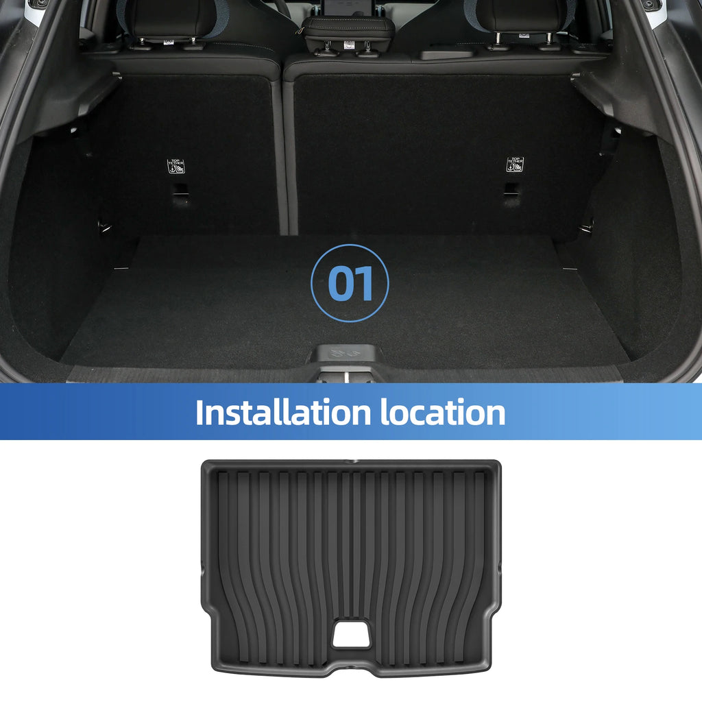 Smabee Left Drive for Volvo EX30 2024 2025 Car Floor Mats Cargo Liner Trunk Pad TPE 3D Foot Mat Waterproof Odorless Tray BLACK Vue