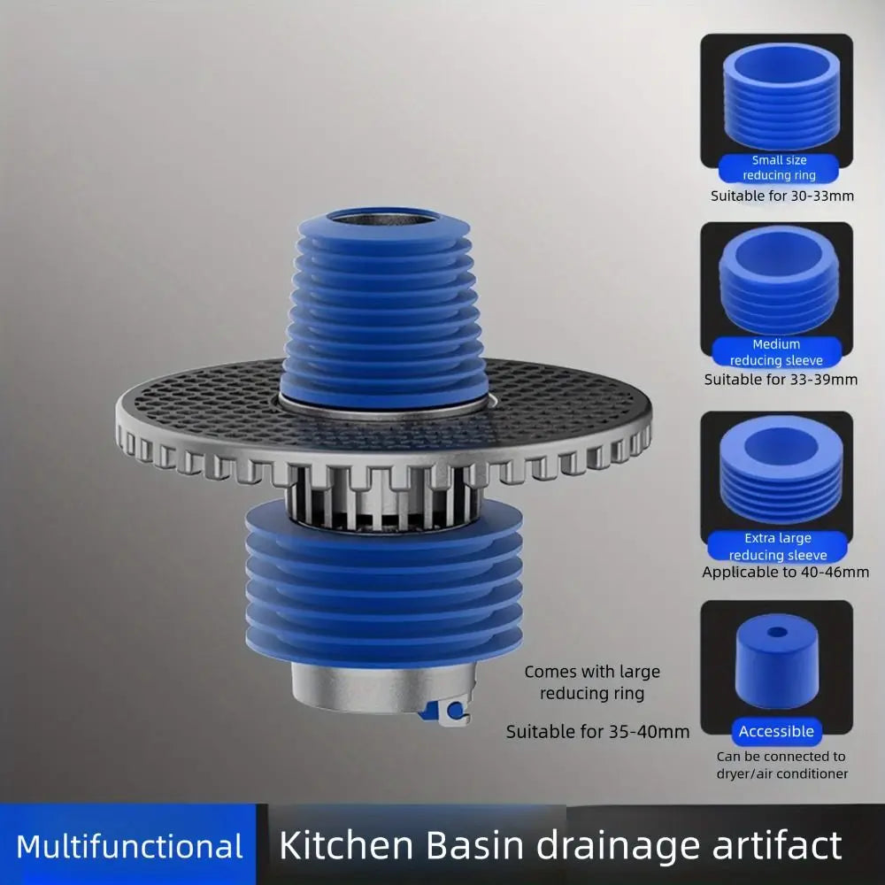 Multi-functional Floor Drain Adapter Universal Tee Joint Sink Elbow Pipe Connector Anti-odor Drain Filter Sewer Connector Vue