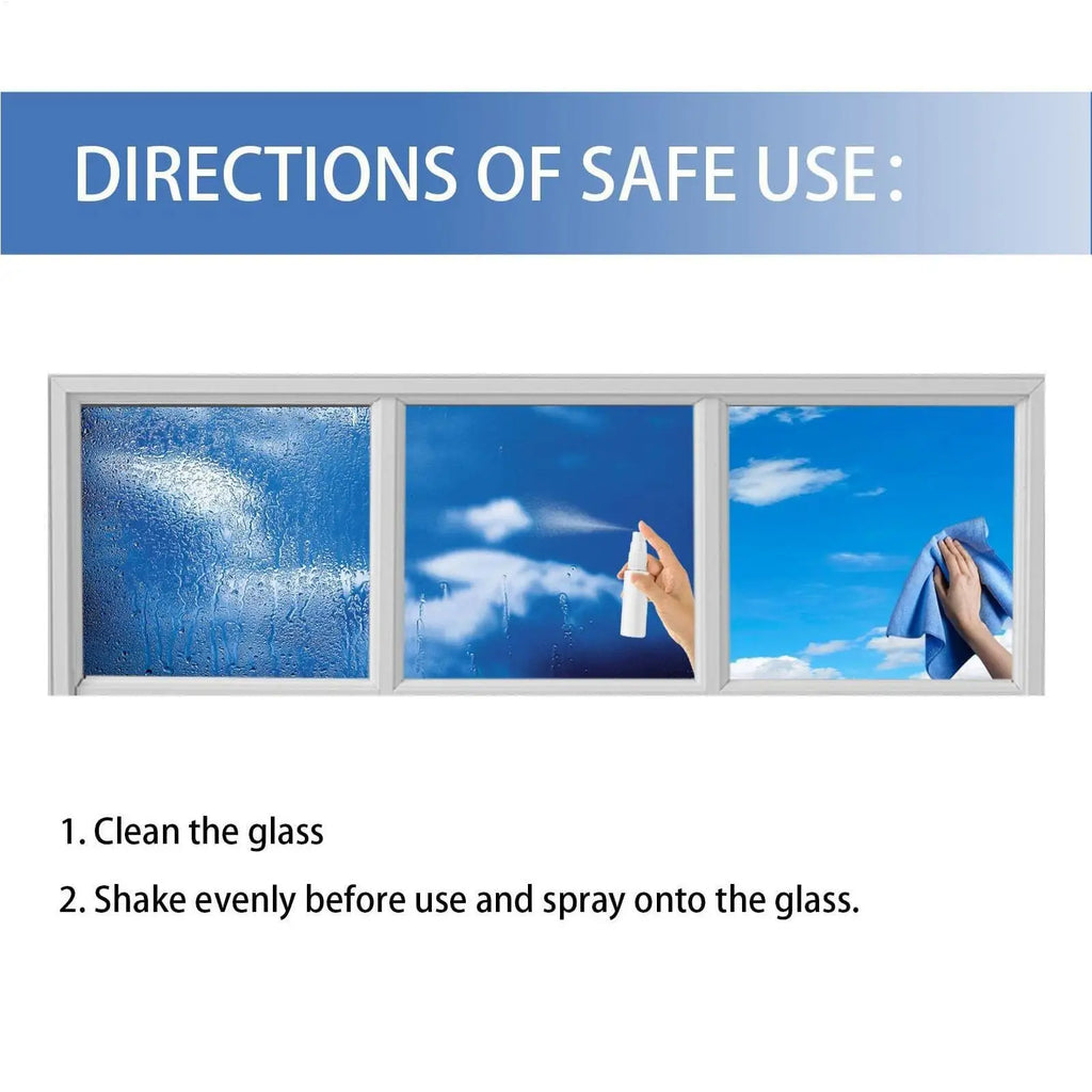 30ml Glass Cleaner Spray, Reflective Coating & Anti-Fog Agent for Car Windshield Home Mirrors,Window Cleaning Solution Vue