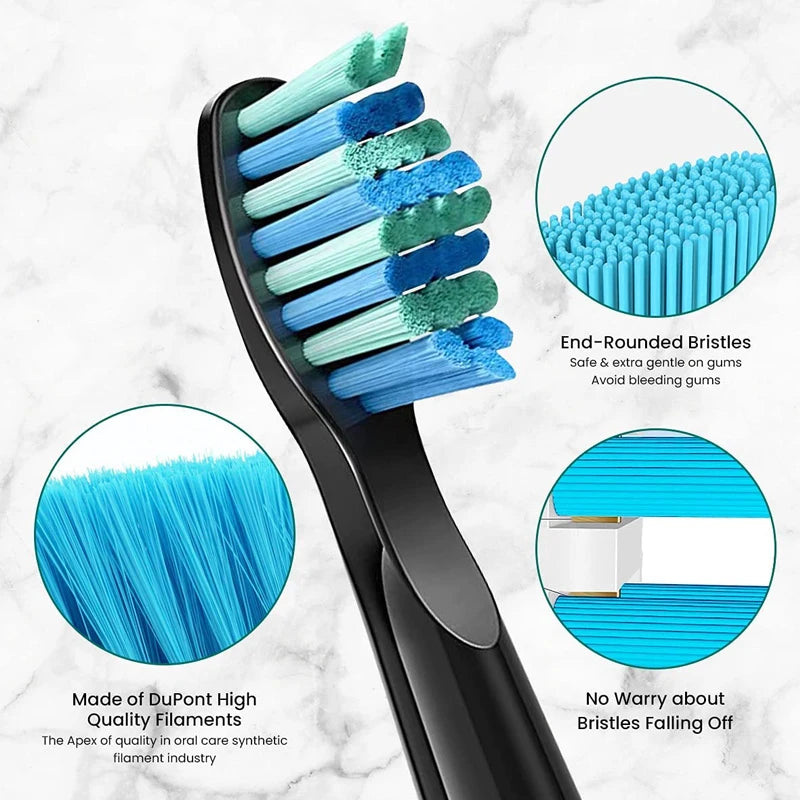 Toothbrush Heads For Fairywill Sonic Electric Toothbrush Replacement Du Pont Head FW-507/508/515/551/917/959/2011/D1/D3/D7/D8 Vue