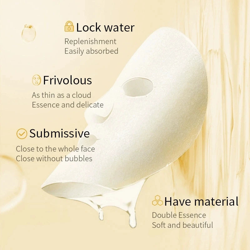 10 Pieces of Rice Puree Facial Mask, Moisturizing, Firming and Hydrating, Korean-Style Skin Care Mask Sheet Vue