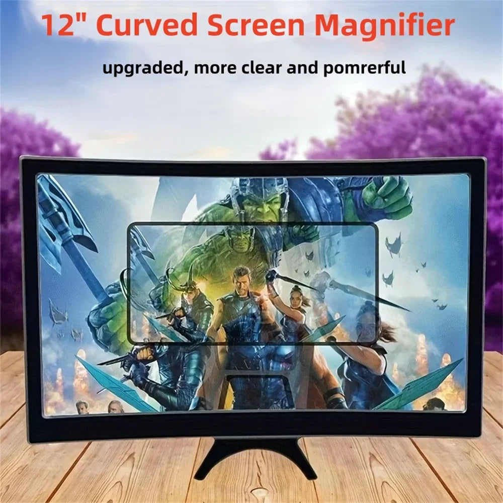 NEW 3D Screen Amplifier 12inch Mobile Phone HD Screen Video Glass Stand Magnifier For Phone Enlarged Screen Phone Stand Bracket Vue