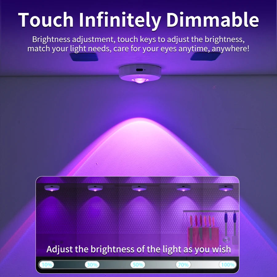 1-4 Pack RGB Led Night Light with Remote Control Rechargeable Under Cabinet Light Spotlight for Display Closet Wireless Dimmabl Vue