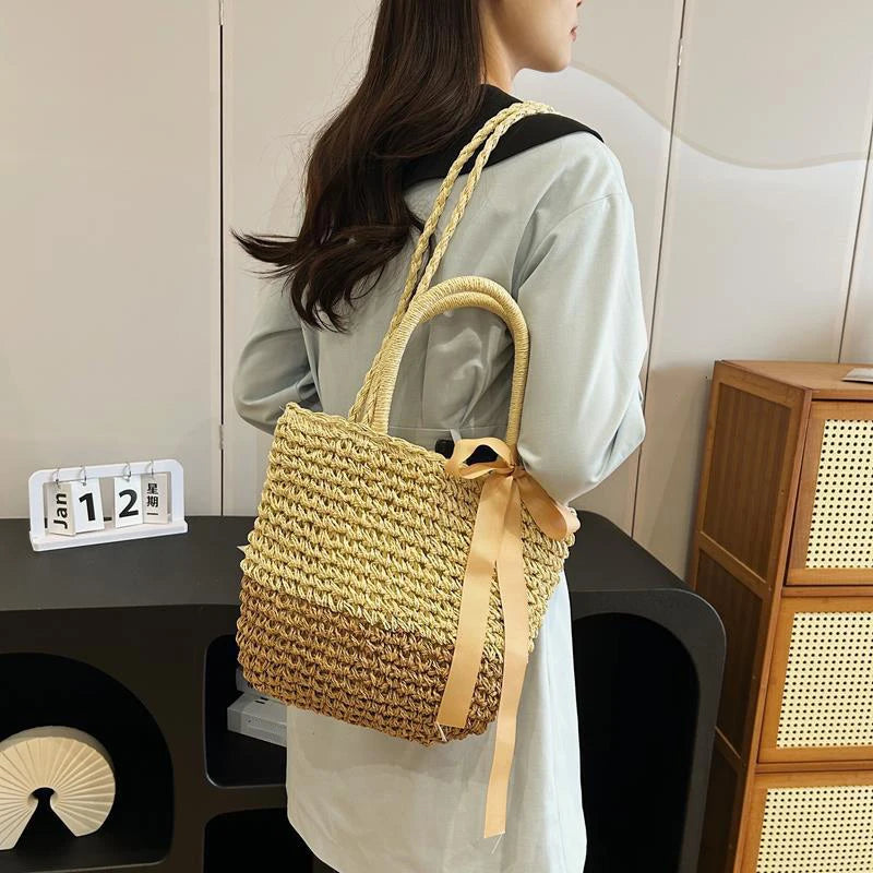 Ladies Fashion Summer Straw Crossbody Bag Women Beach Shopping Woven