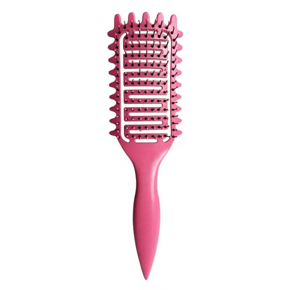 New Scalp Detangling Brush Curly Hair Scalp Massage Hair Comb Air Cushion Comb Natural Bristles Hair Styling Barber Tools Vue rose red