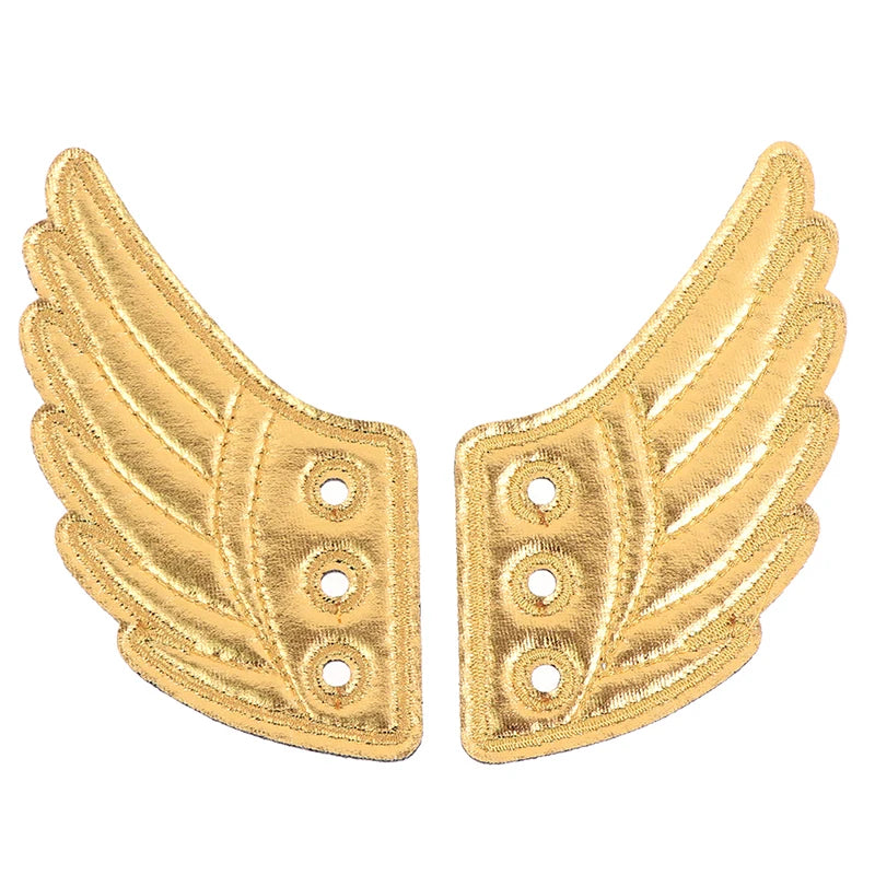 1 Pair Kids Foils Shoes Sneaker Angel Wing Girls Boys Clothing Decor DIY Accessories Vue Gold