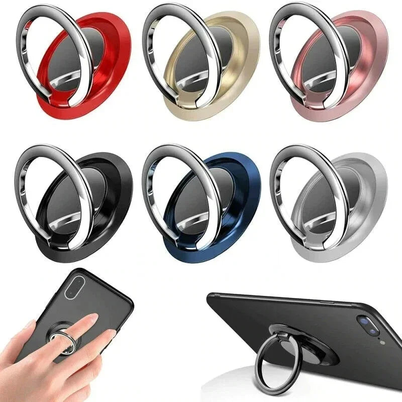 Mini Finger Ring Holder Stand Grip 360 Rotating For Mobile Phone Car Magnetic Mount Phone Back Sticker Pad Unniversal Bracket Vue