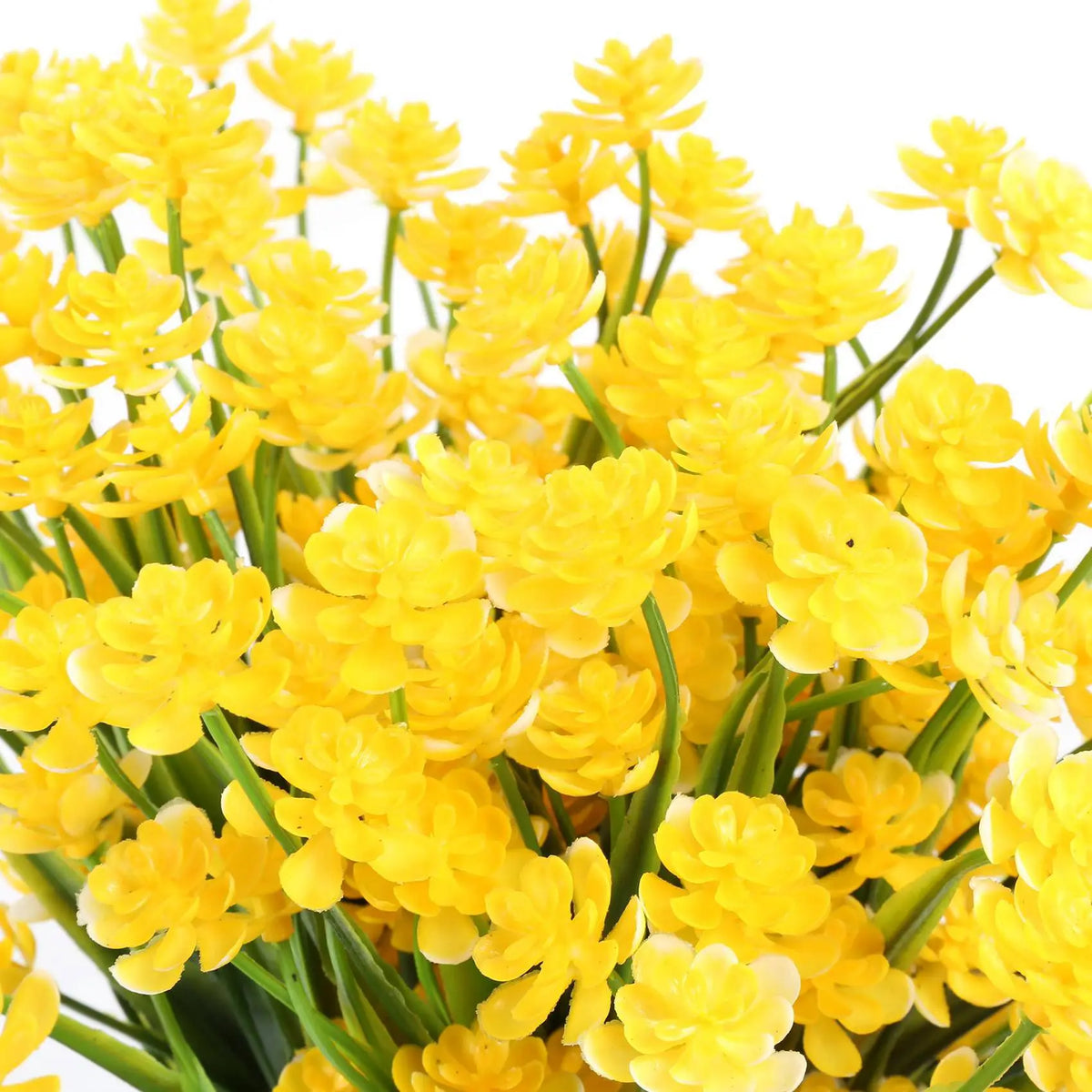 ABKW-16Pcs Artificial Flowers Outdoor Uv Resistant Plants, 8 Branches Faux Plastic Greenery Shrubs Plants Vue