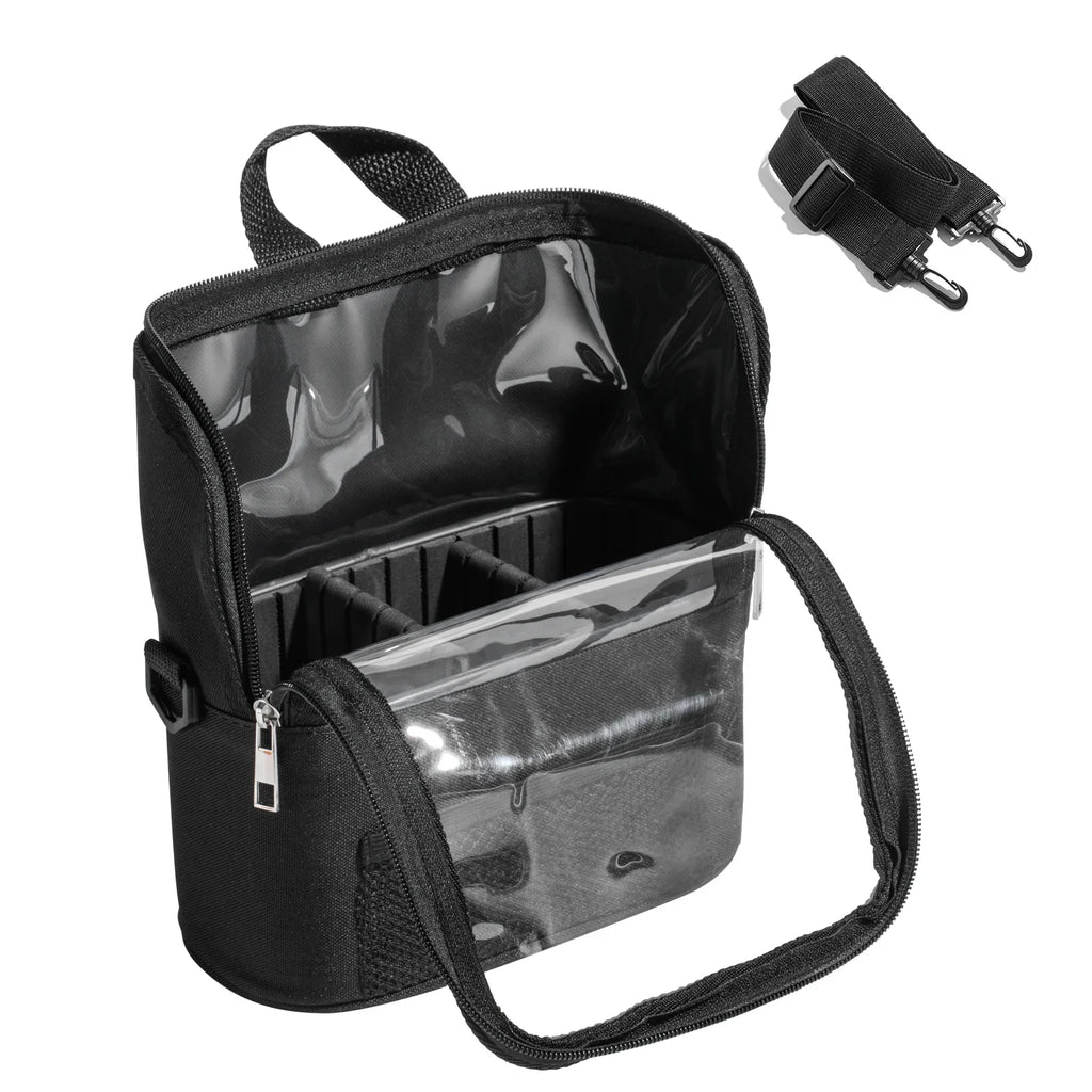 Large Capatity Makeup Brushes Storage Bag with Adjustable Strap and Dividers Stand-up Cosmetic Bag Makeup Artist Brushes Case Vue Empty Bag