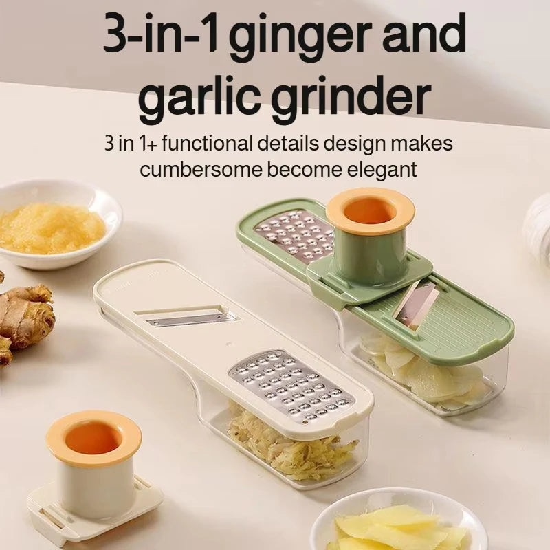 3-in-1 Multifunctional Ginger and Garlic Grinder Home Kitchen Slicer All Grinder Vue