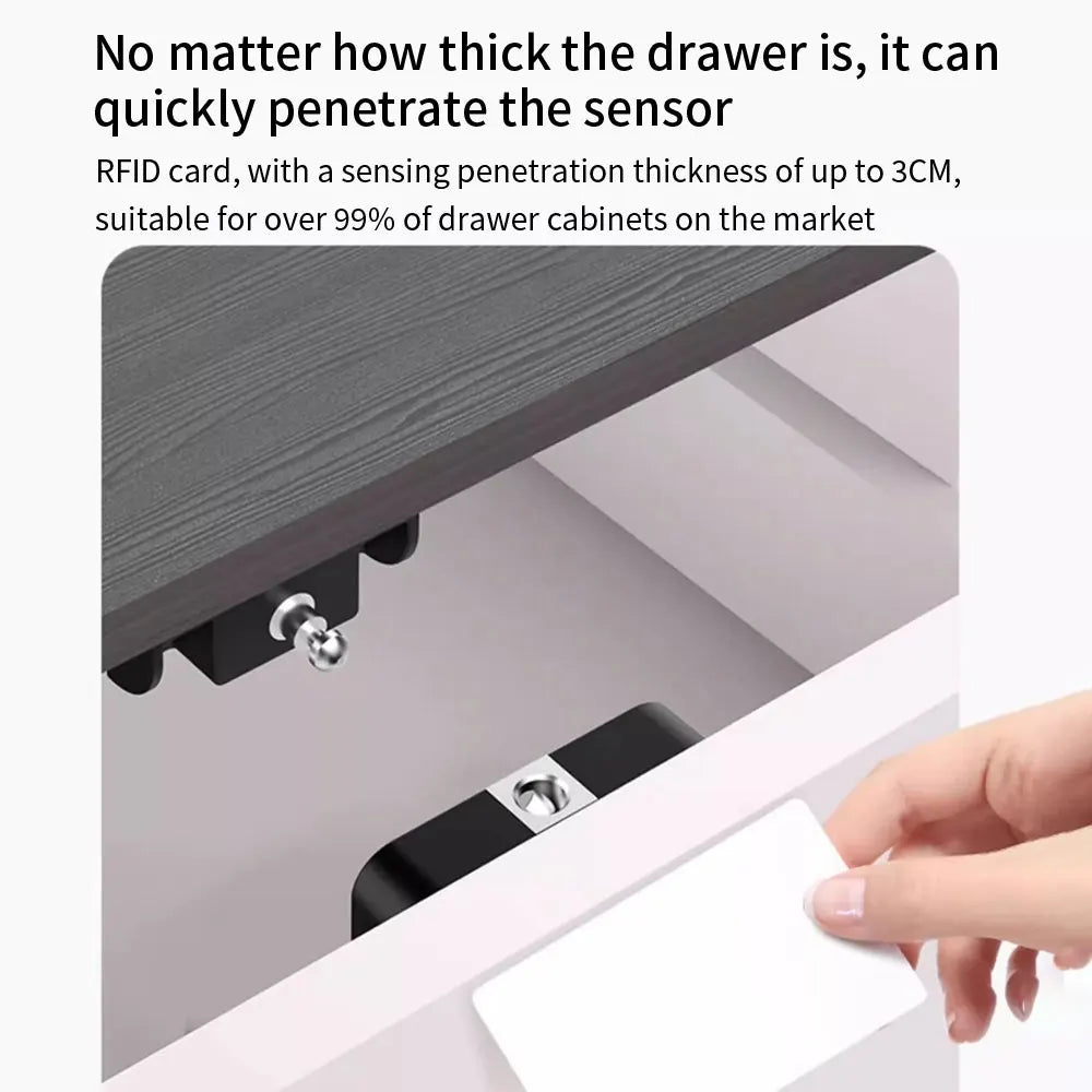 Smart Drawer Lock Invisible Electronic RFID 13.56MHz IC Cabinet Lock Unlock Intelligent Keyless Sensor Lock Easy To Install Vue