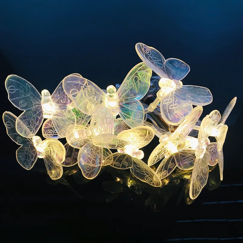 Butterfly String Lights Battery in Fairy String Lights Waterproof Extendable for Indoor Outdoor Wedding Party Decoration 582 Vue Warm White 3M 20LED USB