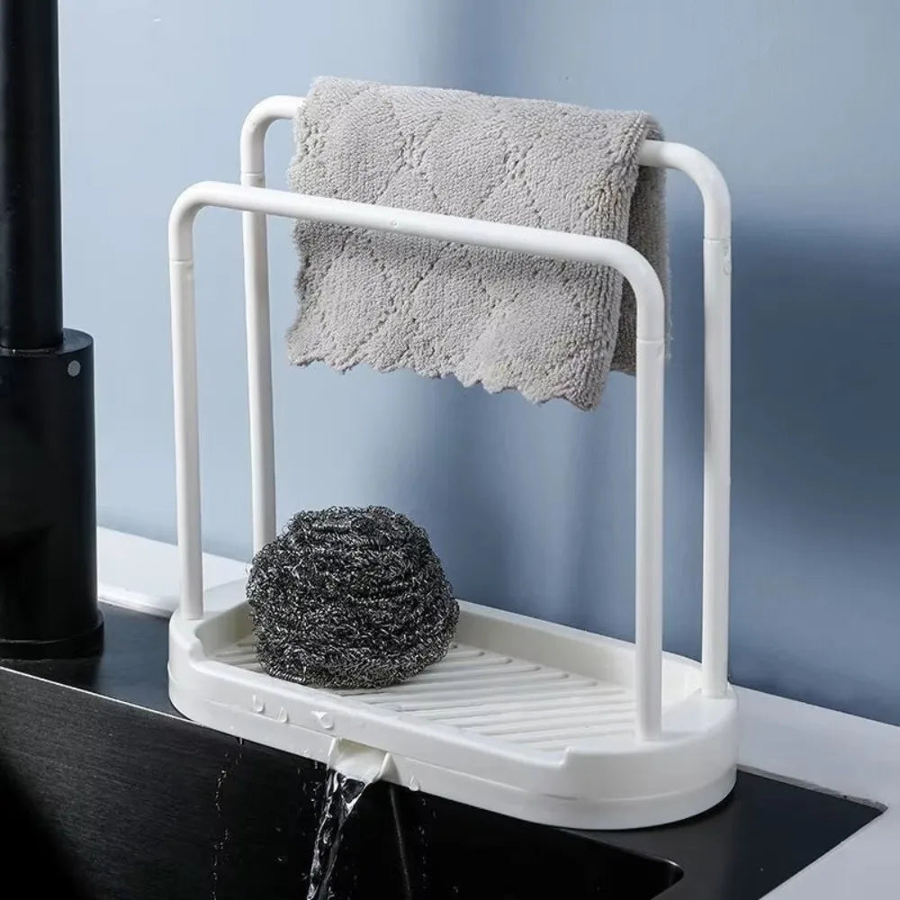 Double-Layer Kitchen Storage Rack Universal Simple Drain Rack No-Drill Water Drainage Dishwashing Cloth Drying Rack Kitchen Vue