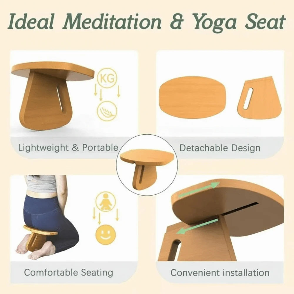 Stool Solid Wood Wooden Yoga Bench Detachable Balanced Yoga Bench Creative Wooden Meditation Bench Meditation Vue