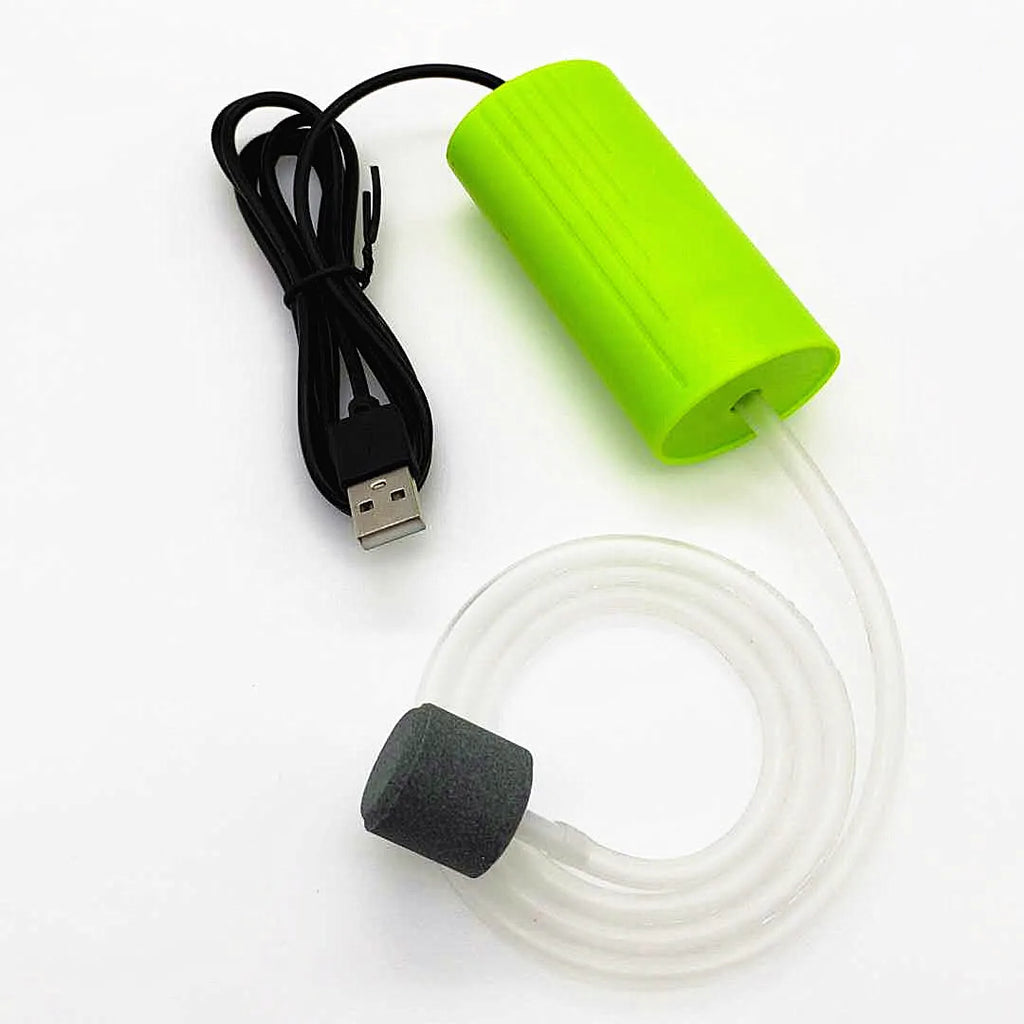 Mini Aquarium USB Oxygen Pump Oxygenator Silent Energy Saving Air Compressor With Bubble Stone Fish Tank Accessories acuario Vue