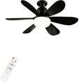 Ceiling Fan with Light E27 52CM Fan Light with Remote Control Super Quiet Socket Ceiling Fan for Bedroom Kitchen Home Lighting Vue black 6 40W
