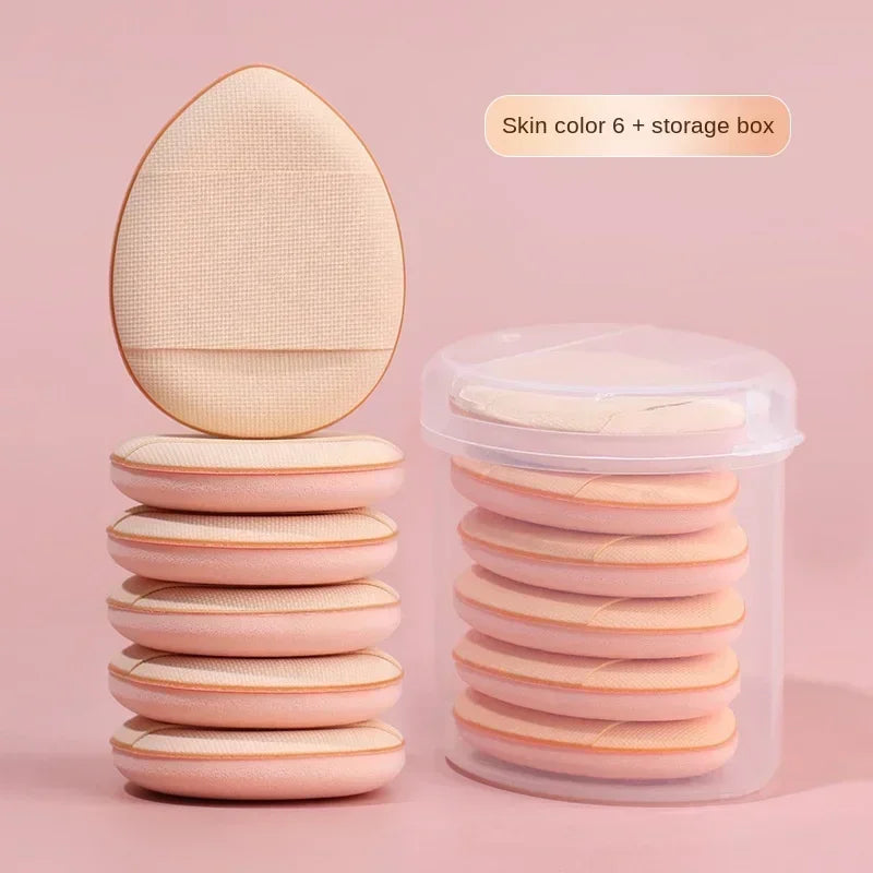 6pcs For Women's Makeup Functional Tool For Foundation Reusable Loose Powder Sponge Puff Makeup Mini FingerPowder Puff Suitable Vue M82 Skin