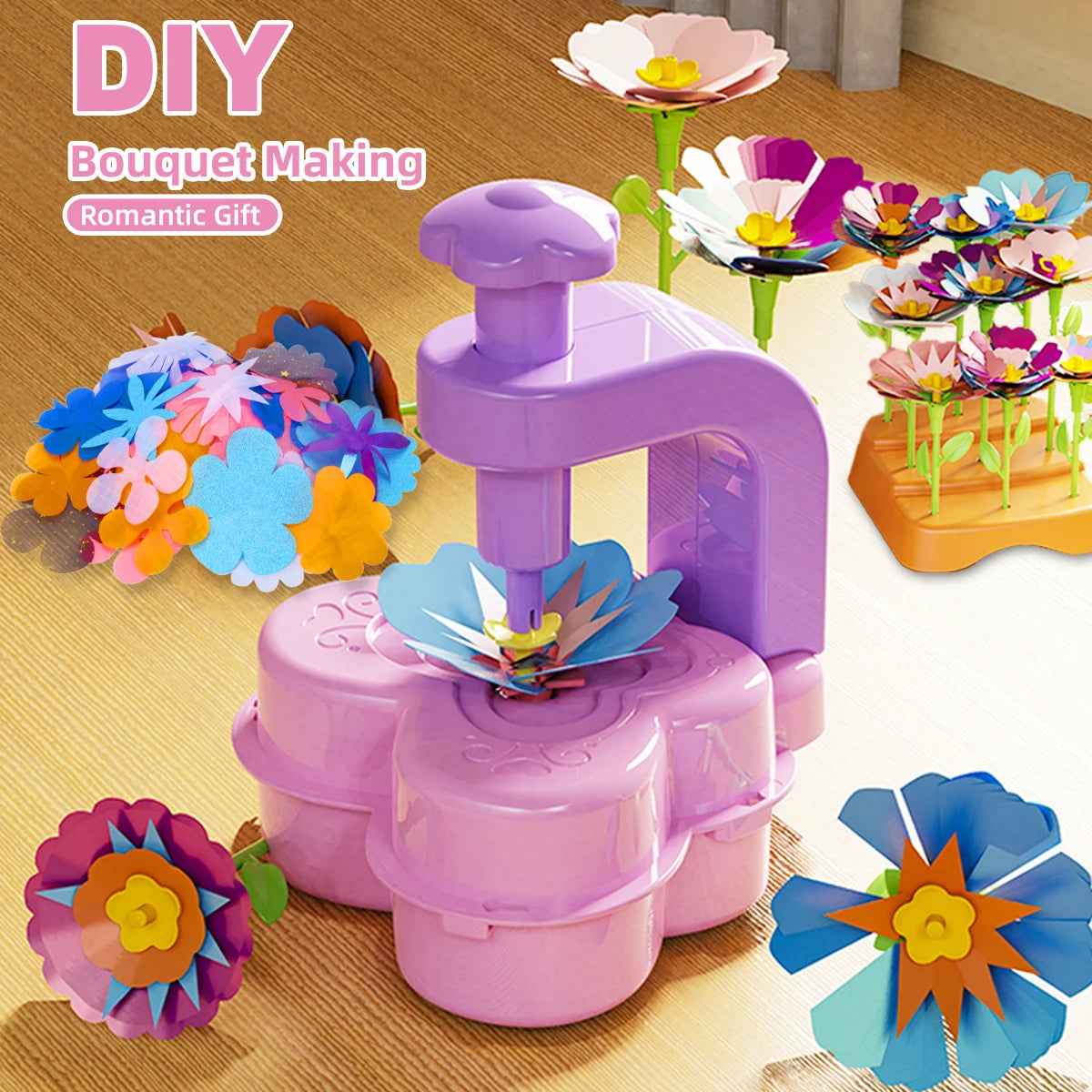 DIY Fabric Flower Bouquets Toys, Flower Bouquets Toy for Girls DIY Flower Make Making Craft Kit Educational Kids Gifts Vue