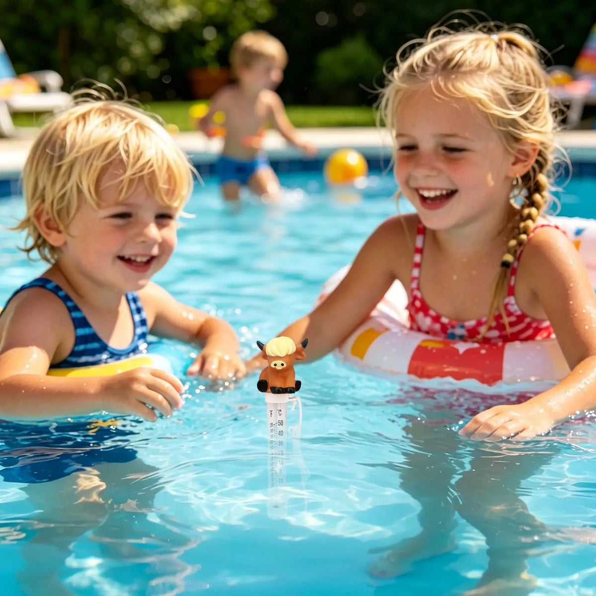 Floating Pool Thermometer, Large Easy Read Temperature Gauge, Funny Swimming Pool Temp Monitor for Outdoor Backyard Pond Spa Vue