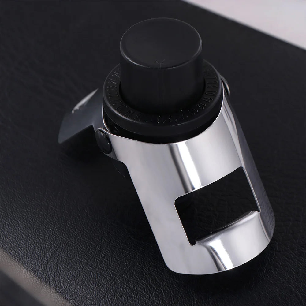 2pcs Built-in Pressure Pump Vacuum Champagne Stopper with Time Stamp Reusable Champagne Sealer Preservation Dual-ear Design Vue