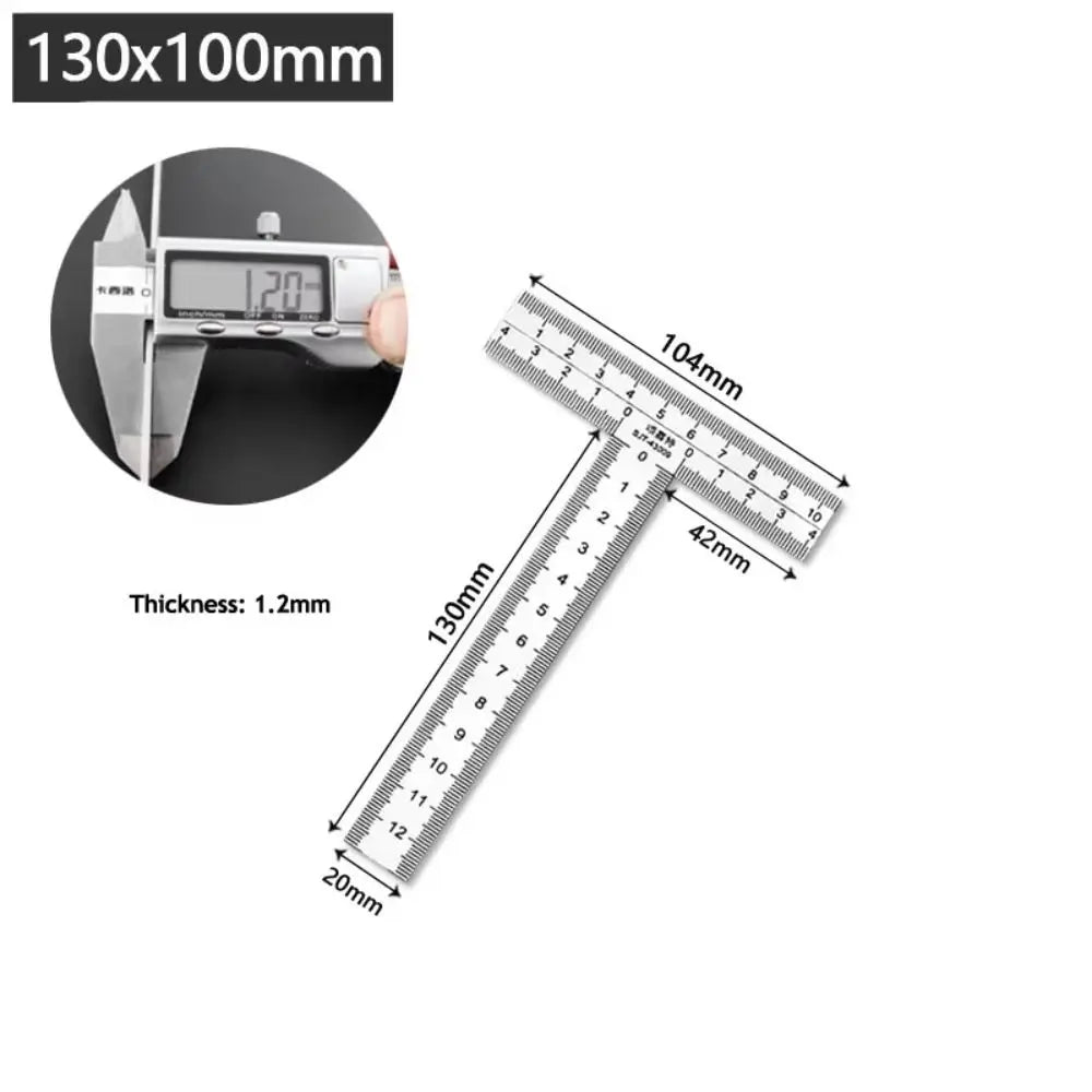 Layout Stainless Steel T-Shaped Ruler Measuring Tool Precision Right Angle Ruler Accurate Sturdy Mini Framing Ruler Building Vue