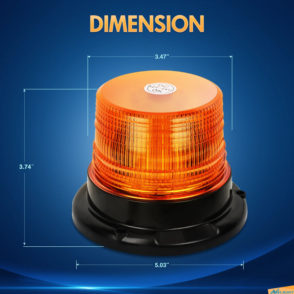 Nilight LED Strobe Light Amber Warning safety Flash Beacon Lights with Magnetic & 16ft Straight Cord for Truck Tractor UTV Car Vue YELLOW United States
