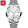 OLEVS 9970 Men's Luminous Quartz Watch – Waterproof & Luxury Men's Quartz Watch Vue silver white China Mainland