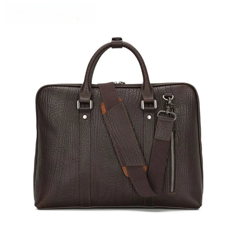 Men's handbag briefcase 15.6 inch shoulder messenger bag genuine leather first layer cowhide men's bag computer Vue