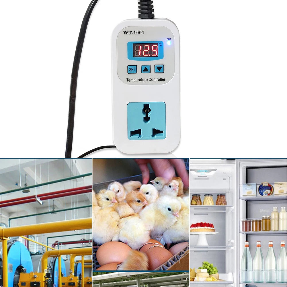 ALLOYSEED WT-1001 Digital Thermostat Temperature Controller Socket Temperature Controller Vue