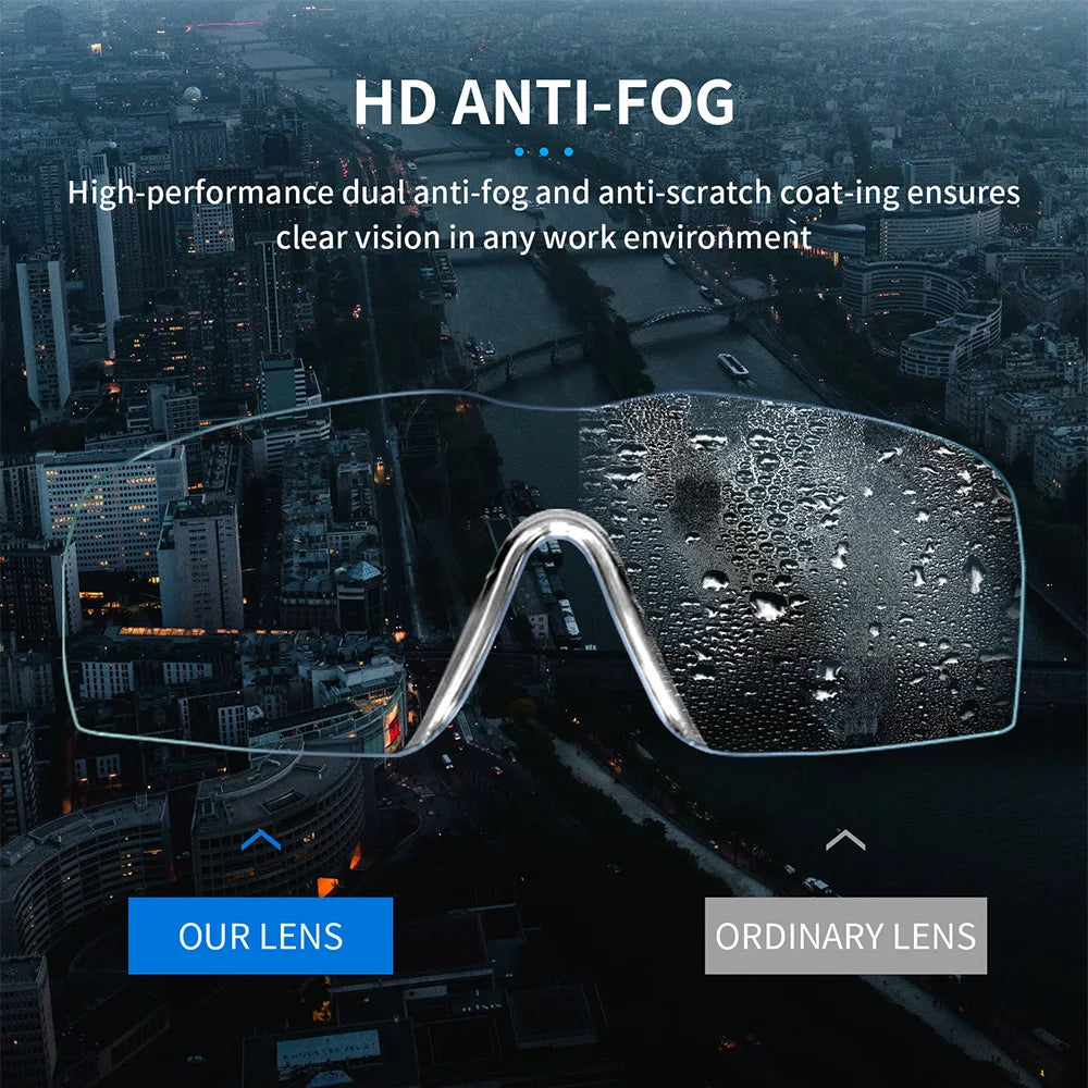 Anti-Fog Clear Safety Glasses work ANSI Z87 Eye Glasses Scratch Resistant Wrap Around Lenses UV Protect Eyewear for Men Women Vue